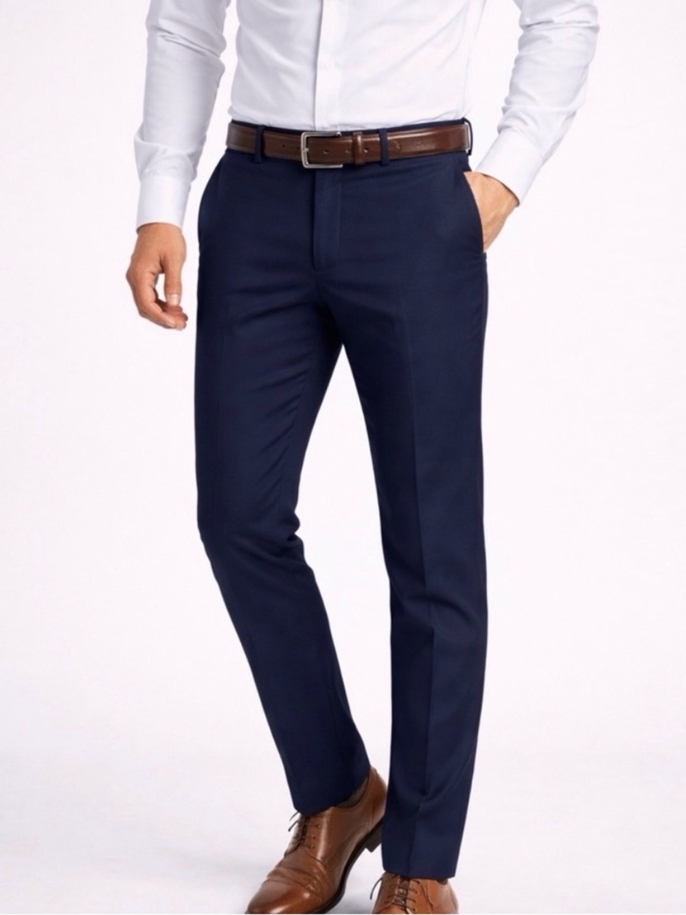 Plaid & Plain Slim Fit Dress Pants – Navy Blue – Men’s 32x30 – NWT(A452)✨